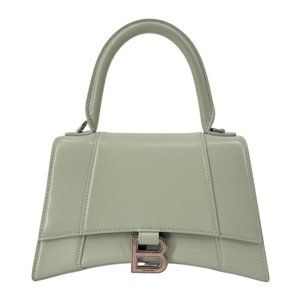 Balenciaga Hourglass Smooth Leather Top Handle Bag Mint Green Women's One Size